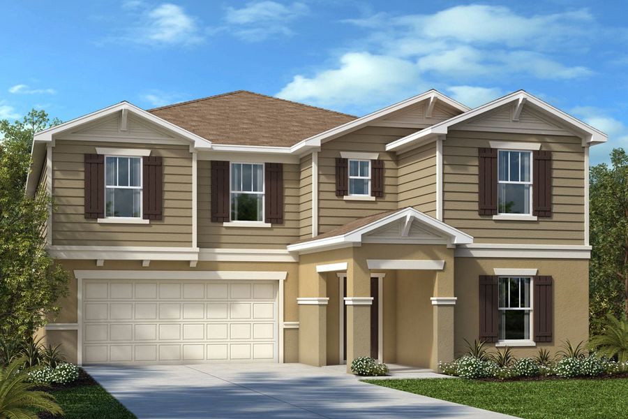 Representative exterior photo of a completed home built from the Plan 3530 by KB Home in Naples Village at Verona II, Titusville, FL (Image 11). Representative exterior photo of a completed home built from the Plan 3530 by KB Home in Naples Village at Verona II, Titusville, FL (Image 11).