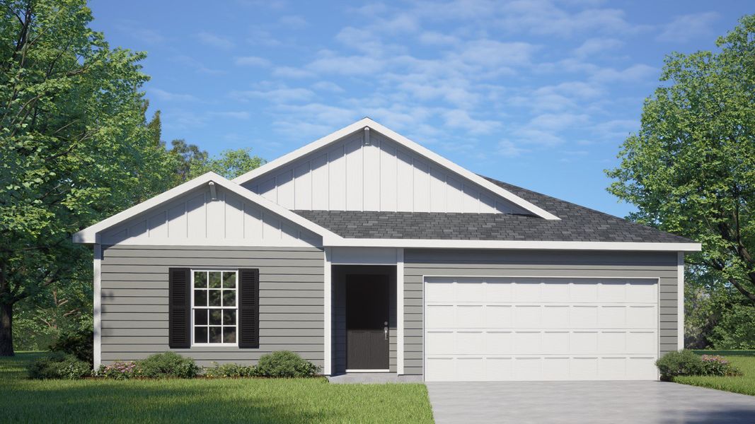 Representative exterior photo of a completed home built from the Freeport II - Express by D.R. Horton in Hobbs Farm, Ayden, NC (Image 5).