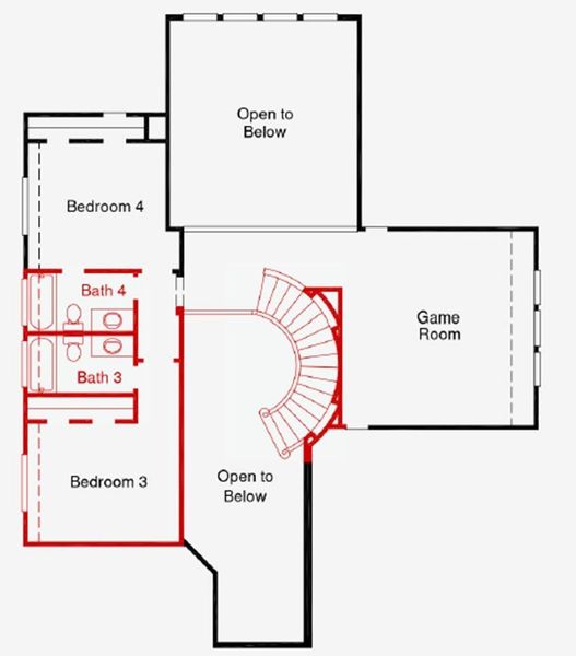 2D floor plan layout of this home in Bridgeland 55', Cypress, TX (Image 6).
