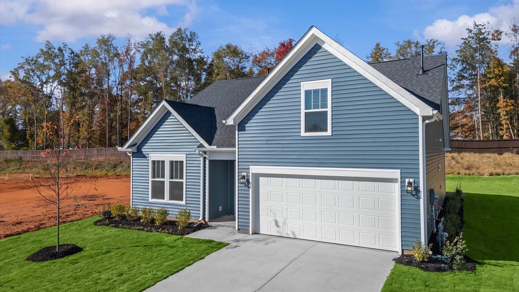 Exclusive DRB Homes exterior with balanced proportions and vibrant curb appeal