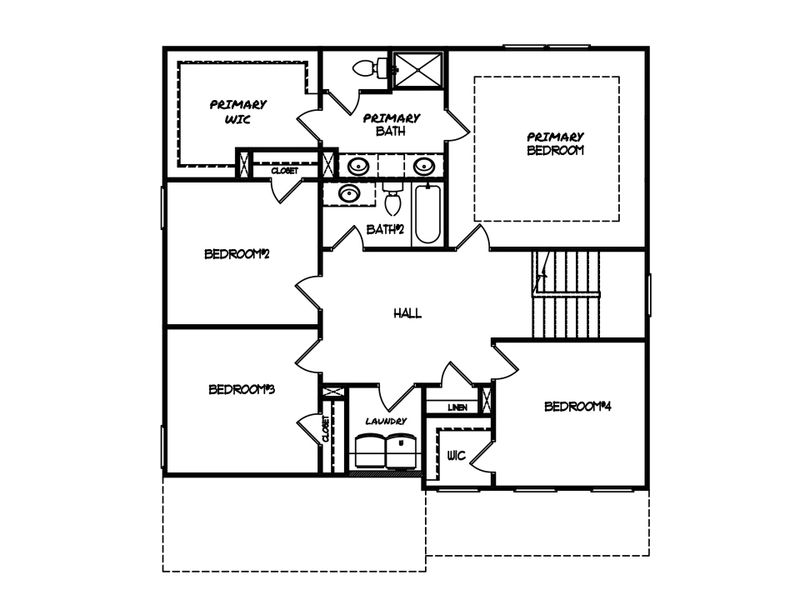 2D floor plan layout for the The Preston by My Home Communities in Legends at Old Monroe, Monroe, GA (Image 4).