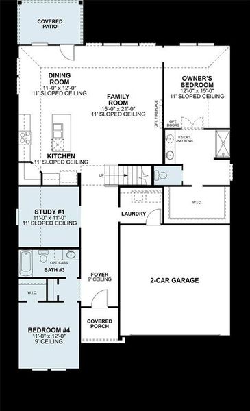 2D floor plan layout of this home in Hunters Ridge, Crowley, TX (Image 2). 2D floor plan layout of this home in Hunters Ridge, Crowley, TX (Image 2).