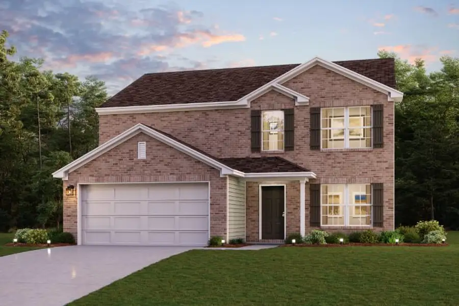 Front exterior of a new home in David's Place, Warner Robins, GA, highlighting curb appeal (Image 1).