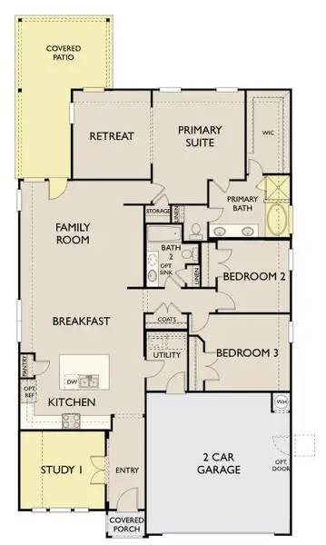2D floor plan layout of this home in Rolling Glen, Hutto, TX (Image 2).