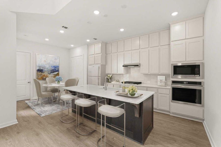 Furnished interior view inside a new home in Woodforest Townhomes, Montgomery (Image 9). Furnished interior view inside a new home in Woodforest Townhomes, Montgomery (Image 9).