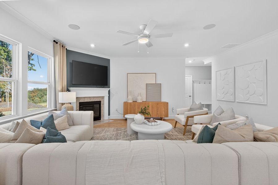 Representative furnished interior of a home built from the Hampton by Pulte Homes in Watermist at Mirror Lake, Villa Rica (Image 33).