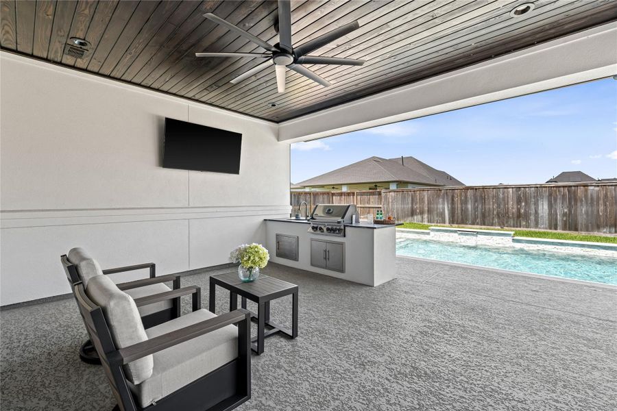 Exterior details and patio area of a home in , Friendswood (Image 4). Exterior details and patio area of a home in , Friendswood (Image 4).