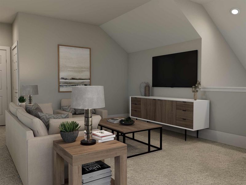 Representative furnished interior of a home built from the The Bistort by David Weekley Homes in Reserve at Park Row, Houston (Image 4). Representative furnished interior of a home built from the The Bistort by David Weekley Homes in Reserve at Park Row, Houston (Image 4).