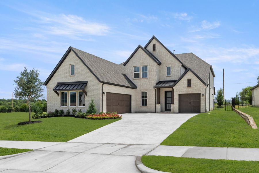 Front exterior of a new home in Nelson Lake Estates, Rockwall, TX, highlighting curb appeal (Image 2). Front exterior of a new home in Nelson Lake Estates, Rockwall, TX, highlighting curb appeal (Image 2).