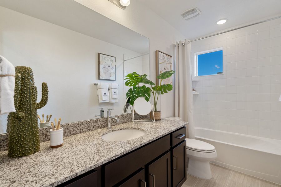 Furnished interior view inside a new home in Trailside on Harmony, Timnath (Image 38).