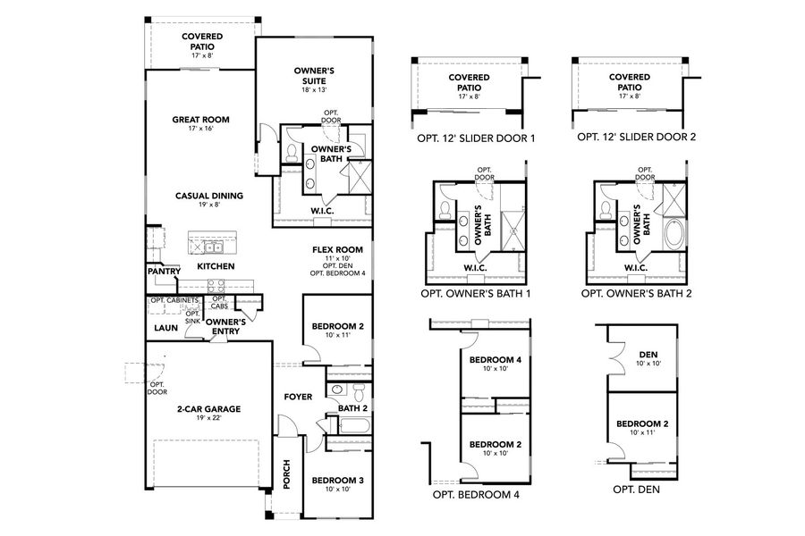 2D floor plan layout for the Clover by Brightland Homes in Teravalis, Buckeye, AZ (Image 3). 2D floor plan layout for the Clover by Brightland Homes in Teravalis, Buckeye, AZ (Image 3).