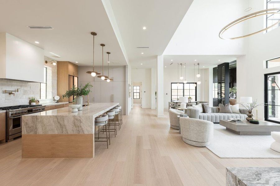 Defined by light, proportion, and restraint, this living space embraces a timeless approach to modern design. Thoughtful craftsmanship creates an atmosphere that feels both elevated and approachable. It's a home that understands luxury not as excess, but as room to breathe.