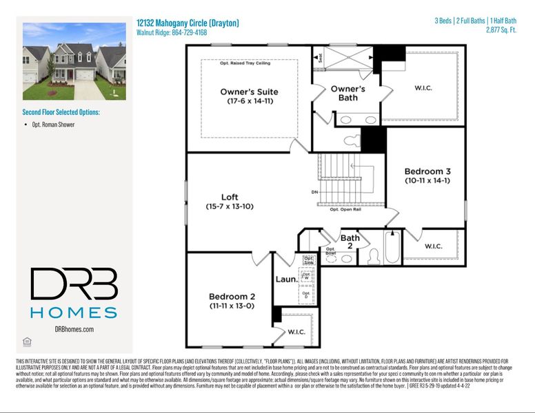 2D floor plan layout of this home in Walnut Ridge, Inman, SC (Image 6).
