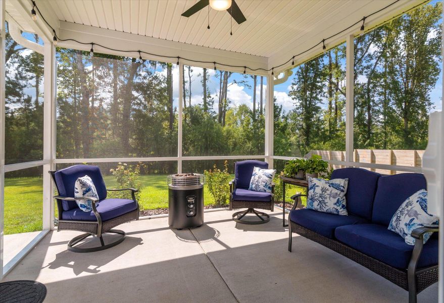 Exterior details and patio area of a home in Parker's Preserve, Ridgeville (Image 23).