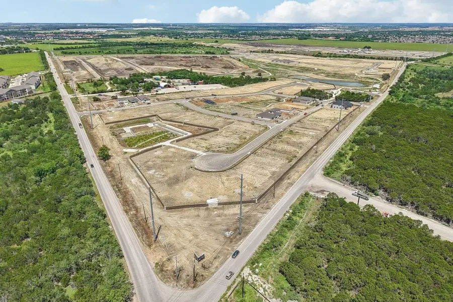 An aerial perspective showcases the vast tract of land prepared for upcoming development.