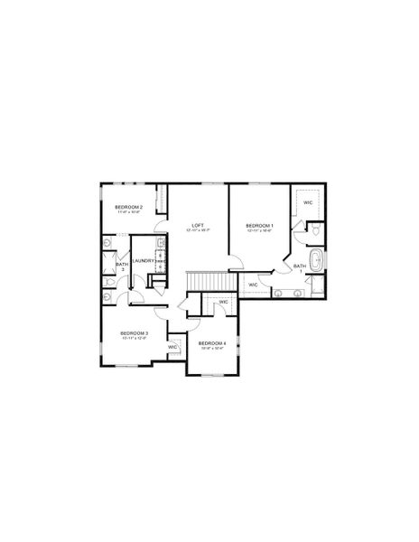 2D floor plan layout for the Jamestown by D.R. Horton in Vantage, Berthoud, CO (Image 4).
