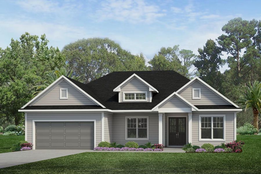 Representative exterior photo of a completed home built from the Berkeley by GW Homes in Laureate Village, Newberry, FL (Image 1).