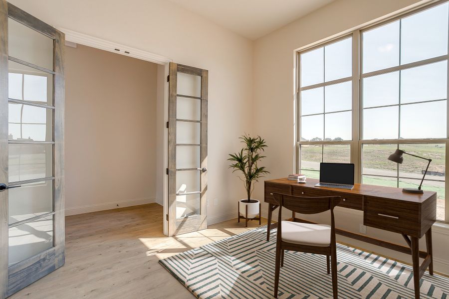 Representative furnished interior of a home built from the The Odessa by Kenmark Homes in Paloma Ranches, Justin (Image 8).