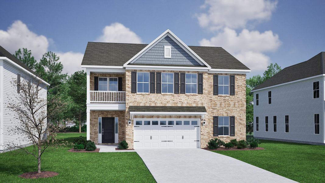 Representative exterior photo of a completed home built from the Saluda II - Vanguard Collection by Mungo Homes in Scotts Hill Village, Wilmington, NC (Image 28).