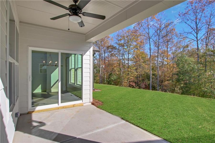 Exterior details and patio area of a home in Marble Tree, Ball Ground (Image 24).
