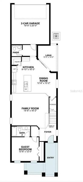 2D floor plan layout of this home in Lake Star at Ovation, Winter Garden, FL (Image 3).