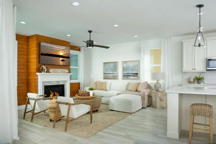 Representative furnished interior of a home built from the Trinidad Bay by Minto Communities in Latitude Margaritaville Watersound, Panama City Beach (Image 6).