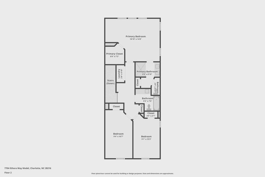 2D floor plan layout of this home in Bell Glen, Charlotte, NC (Image 4).