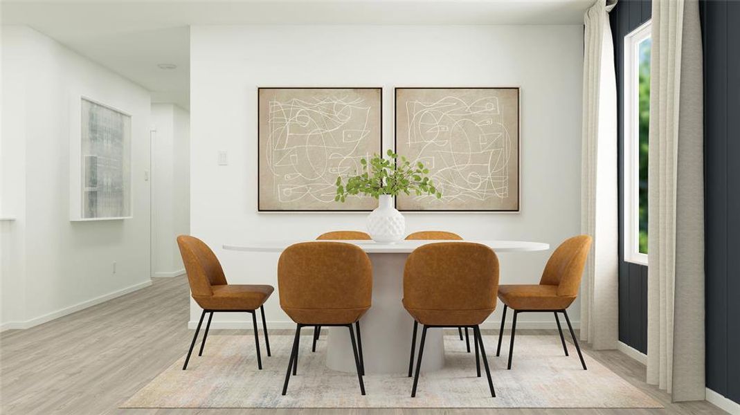 Dining room featuring light hardwood / wood-style flooring