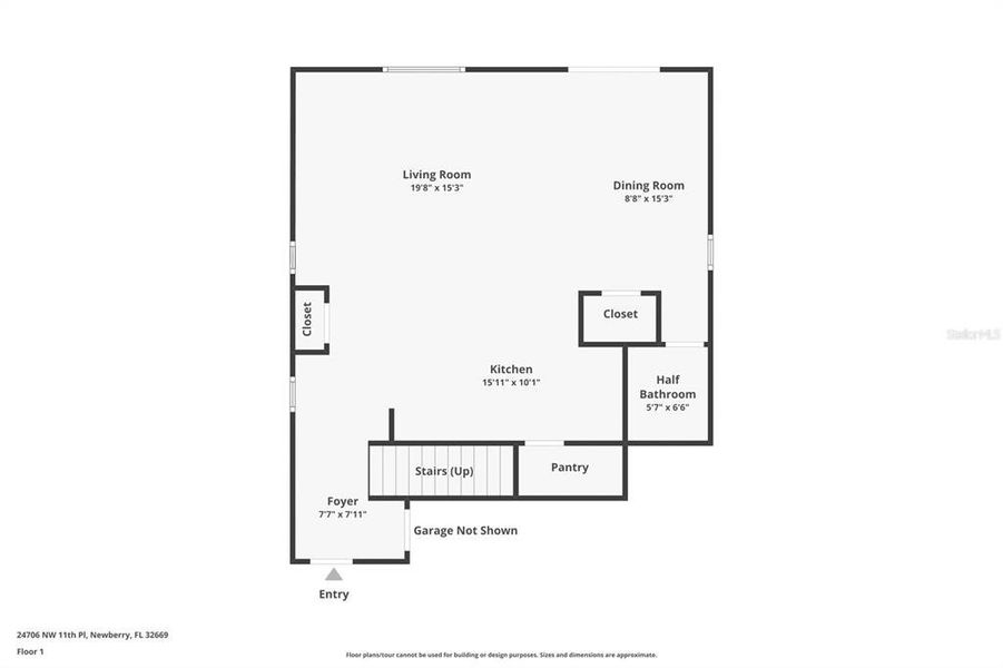 2D floor plan layout of this home in Avalon Woods, Newberry, FL (Image 6).