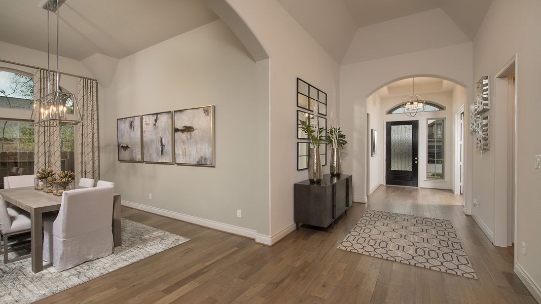 Representative furnished interior of a home built from the 3578W by Perry Homes in Lakes of Cane Island, Katy (Image 26).