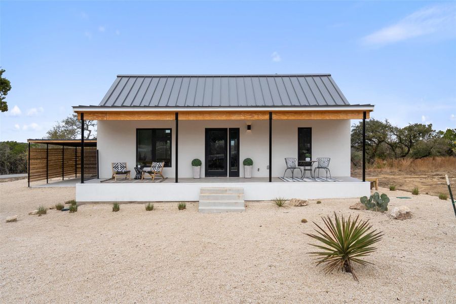 Exterior details and patio area of a home in , Wimberley (Image 3).