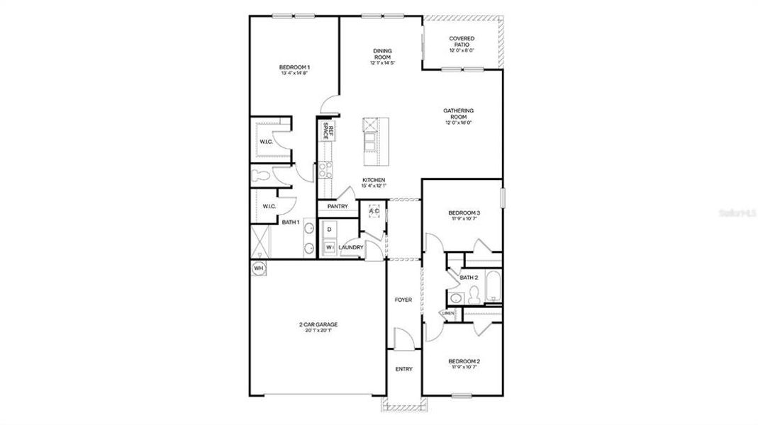 2D floor plan layout of this home in , Palm Coast, FL (Image 2). 2D floor plan layout of this home in , Palm Coast, FL (Image 2).
