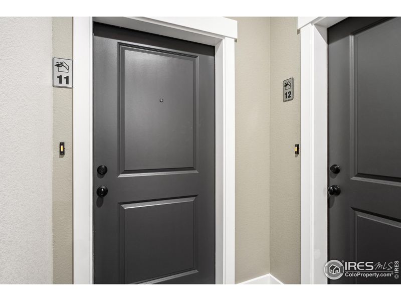 Secure entry hallway right to your door!