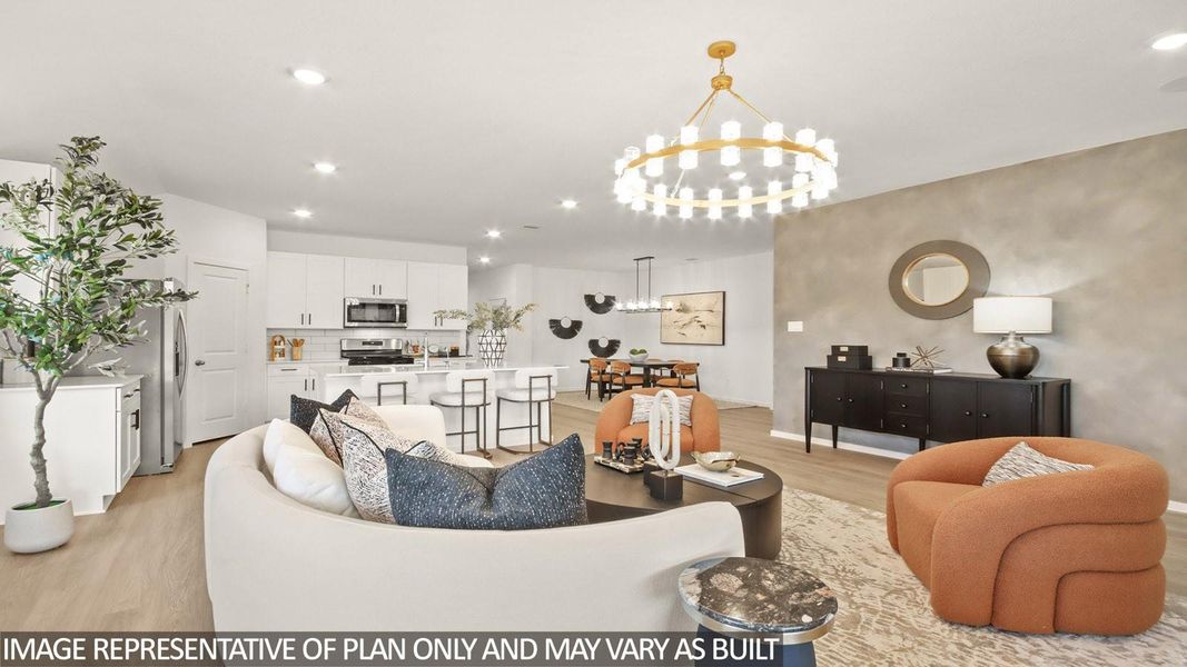 Furnished interior view inside a new home in River Ranch Trails, Dayton (Image 8).