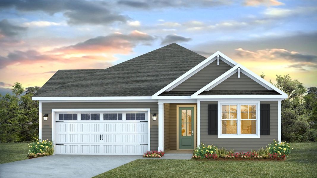 Representative exterior photo of a completed home built from the LITCHFIELD by D.R. Horton in Indigo Preserve, Leland, NC (Image 2).