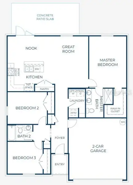 2D floor plan layout of this home in Royal Highlands, Weeki Wachee, FL (Image 3).
