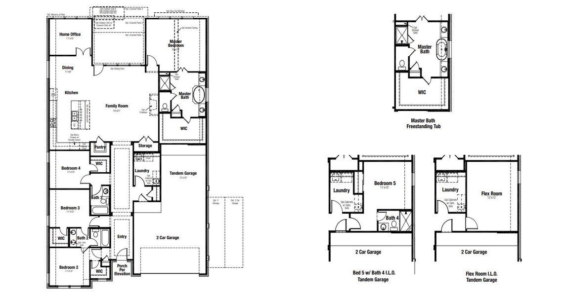 2D floor plan layout for the Franklin by Scott Felder Homes in East View Farms, Georgetown, TX (Image 3).
