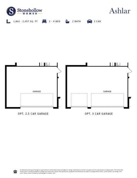 2D floor plan layout for the Ashlar by Stonehollow Homes in Meadow Vista, Anna, TX (Image 5).
