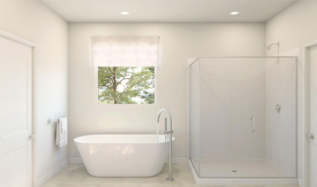 Serene primary bath (*Artist rendering used for illustration purposes only.)