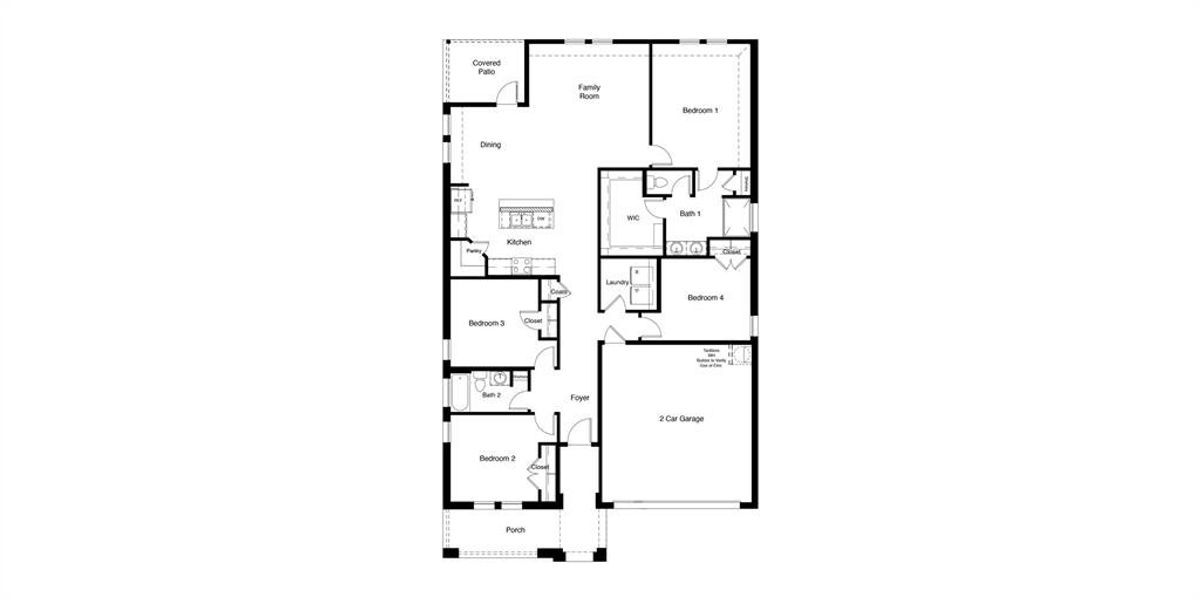 D.R. Horton's TX Mockingbird Floorplan - All Home and community information, including pricing, included features, terms, availability and amenities, are subject to change at any time without notice or obligation. All Drawings, pictures, photographs, video, square footages, floor plans, elevations, features, colors and sizes are approximate for illustration purposes only and will vary from the homes as built.
