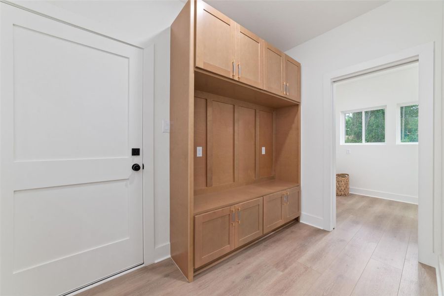 Mud room near garage entry Mud room near garage entry