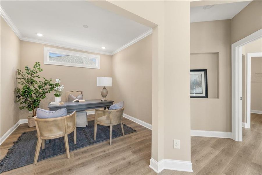 Furnished interior view inside a new home in The Courtyards at Bailey Farms, Dacula (Image 30).