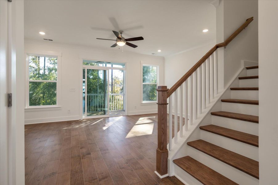 Spacious, unfurnished interior of a new home in The Bluffs at Pinefield Townhomes, Charleston (Image 13). Spacious, unfurnished interior of a new home in The Bluffs at Pinefield Townhomes, Charleston (Image 13).