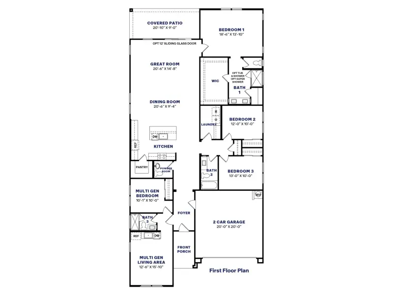 2D floor plan layout of this home in Westpark, Buckeye, AZ (Image 2). 2D floor plan layout of this home in Westpark, Buckeye, AZ (Image 2).