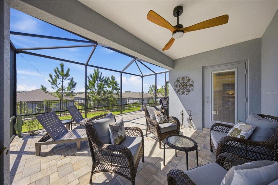 Exterior details and patio area of a home in Del Webb Stone Creek, Ocala (Image 24).