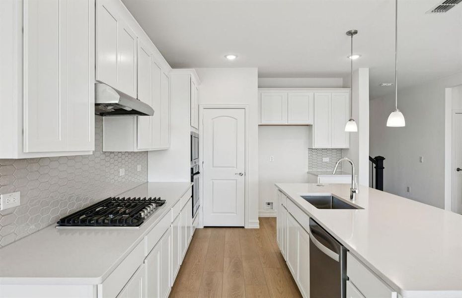 Abundant cabinet space in kitchen