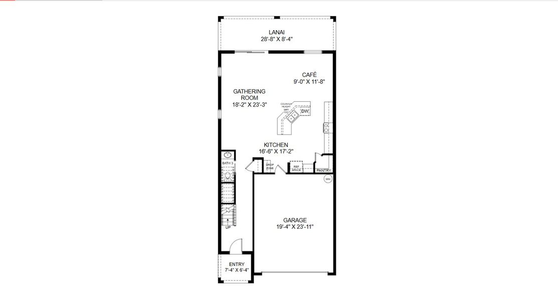 2D floor plan layout for the Wesley II by Highland Homes of Florida in Vista Trace, Belleview, FL (Image 4).