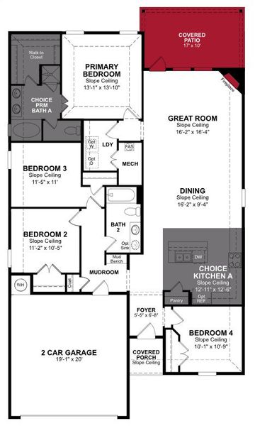 2D floor plan layout of this home in Stark Farms, Denton, TX (Image 4).