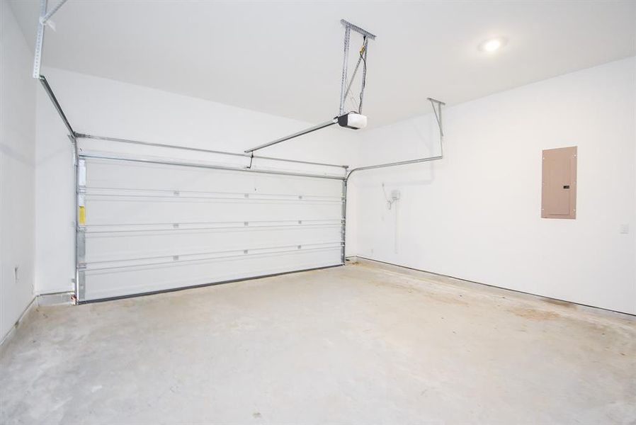 Even the home's dual-vehicle garage is spotless!