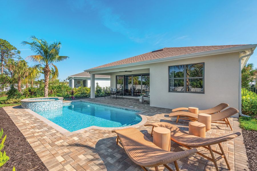 Representative exterior details of a home built from the Exuma by GL Homes in Valencia Harbor (55+), Fort Myers (Image 4).